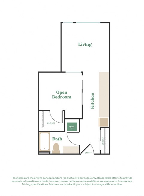a floor plan of a 1 bedroom apartment